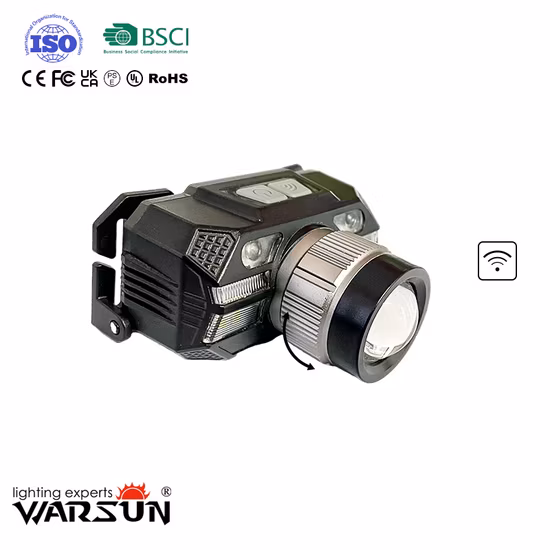 Warsun Wholesale 1000 Lumen Rechargeable Head Torch Light Emergency Inspection Running Wave Induction Headlamp