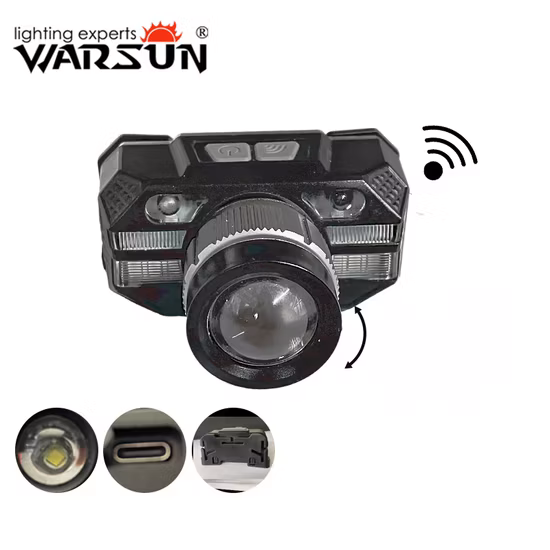 Warsun Wholesale 1000 Lumen Rechargeable Head Torch Light Emergency Inspection Running Wave Induction Headlamp
